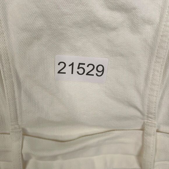 BLANKNYC Jacket Womens XS White Belted Denim Peplum Coastal Cowgirl Minimal Y2K - Picture 14 of 14